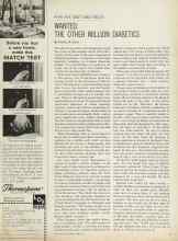 Better Homes & Gardens April 1964 Magazine Article: WANTED: THE OTHER MILLION DIABETICS