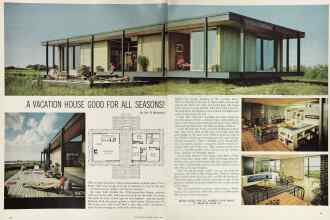 Better Homes & Gardens April 1964 Magazine Article: A VACATION HOUSE GOOD FOR ALL SEASONS!
