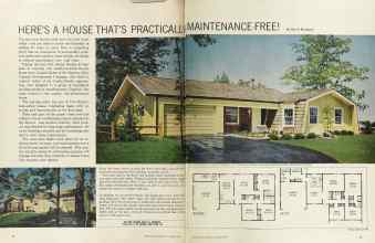 Better Homes & Gardens November 1964 Magazine Article: HERE'S A HOUSE THAT'S PRACTICALLY MAINTENANCE-FREE!