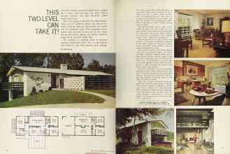 Better Homes & Gardens November 1964 Magazine Article: THIS TWO-LEVEL CAN TAKE IT!