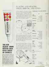 Better Homes & Gardens April 1965 Magazine Article: PLACING AND SPACING TREES, SHRUBS, AND VINES