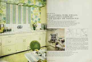 Better Homes & Gardens April 1965 Magazine Article: WALL COVERING, WORK SURFACES, MOLDINGS, PAINT, HARDWARE--A NEW KITCHEN THE PAINLESS WAY!