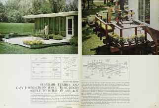 Better Homes & Gardens April 1965 Magazine Article: STANDARD LUMBER AND EASY FOUNDATIONS MAKE THESE DECKS SIMPLE TO BUILD ON ANY LOT