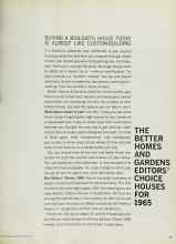 Better Homes & Gardens June 1965 Magazine Article: THE BETTER HOMES AND GARDENS EDITORS' CHOICE HOUSES FOR 1965