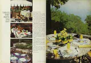 Better Homes & Gardens June 1965 Magazine Article: TABLES THAT INVITE YOU OUT