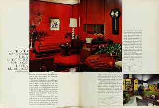 Better Homes & Gardens August 1965 Magazine Article: HOW TO MAKE ROOM FOR A GUEST WHEN YOU DON'T HAVE A GUEST ROOM