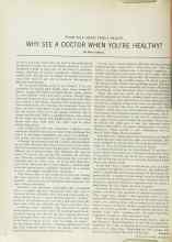 Better Homes & Gardens September 1965 Magazine Article: WHY SEE A DOCTOR WHEN YOU'RE HEALTHY?