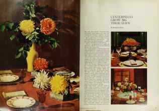 Better Homes & Gardens September 1965 Magazine Article: CENTERPIECES GROW BIG THESE DAYS!