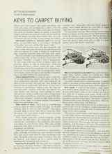 Better Homes & Gardens October 1965 Magazine Article: KEYS TO CARPET BUYING