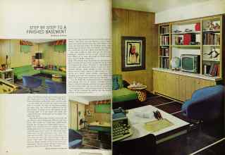 Better Homes & Gardens November 1965 Magazine Article: STEP BY STEP TO A FINISHED BASEMENT