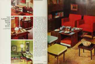 Better Homes & Gardens January 1966 Magazine Article: THIS FURNITURE MAKES ROOM FOR MORE!