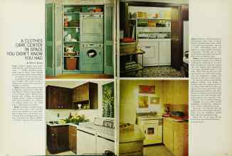 Better Homes & Gardens February 1966 Magazine Article: A CLOTHES CARE CENTER IN SPACE YOU DIDN'T KNOW YOU HAD
