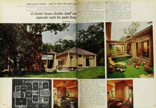 Better Homes & Gardens January 1967 Magazine Article: A cluster house divides itself into separate units for quiet living
