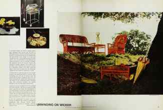 Better Homes & Gardens June 1967 Magazine Article: UNWINDING ON WICKER