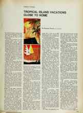 Better Homes & Gardens October 1967 Magazine Article: TROPICAL ISLAND VACATIONS CLOSE TO HOME