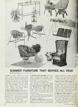Better Homes & Gardens June 1968 Magazine Article: SUMMER FURNITURE THAT SERVES ALL YEAR