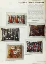 Better Homes & Gardens October 1968 Magazine Article: COLORFUL CREWEL CUSHIONS