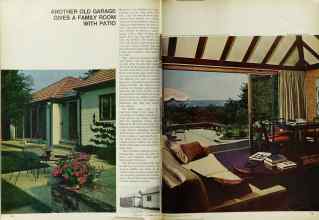 Better Homes & Gardens May 1969 Magazine Article: ANOTHER OLD GARAGE GIVES A FAMILY ROOM WITH PATIO