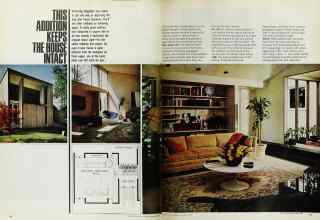Better Homes & Gardens November 1969 Magazine Article: THIS ADDITION KEEPS THE HOUSE INTACT