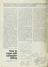Better Homes & Gardens March 1970 Magazine Article: How to cope with computer billing
