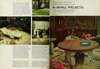 Better Homes & Gardens March 1970 Magazine Article: Good old concrete is something else today... IN SMALL PROJECTS