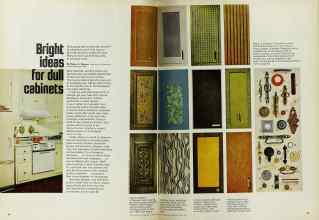 Better Homes & Gardens April 1970 Magazine Article: Bright ideas for dull cabinets