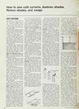 Better Homes & Gardens May 1970 Magazine Article: How to sew cafe curtains, Austrian shades, Roman shades, and swags