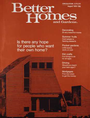 Better Homes & Gardens August 1970 Magazine Cover