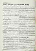 Better Homes & Gardens August 1970 Magazine Article: Should you teach your teen-ager to drive?
