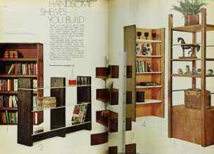 Better Homes & Gardens September 1970 Magazine Article: HANDSOME SHELVES YOU BUILD