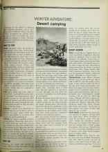 Better Homes & Gardens December 1970 Magazine Article: WINTER ADVENTURE: Desert camping