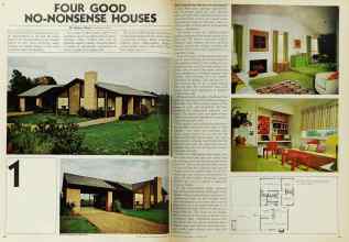 Better Homes & Gardens September 1971 Magazine Article: FOUR GOOD NO-NONSENSE HOUSES