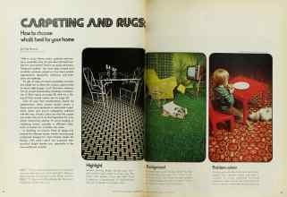 Better Homes & Gardens September 1971 Magazine Article: CARPETING AND RUGS: How to choose what's best for your home
