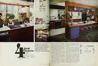 Better Homes & Gardens November 1971 Magazine Article: 4 great kitchens with ideas you can use