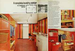 Better Homes & Gardens November 1971 Magazine Article: A complete laundry center in a basement corner