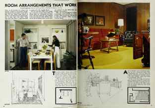 Better Homes & Gardens February 1972 Magazine Article: ROOM ARRANGEMENTS THAT WORK