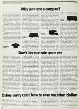 Better Homes & Gardens April 1972 Magazine Article: Why not rent a camper?