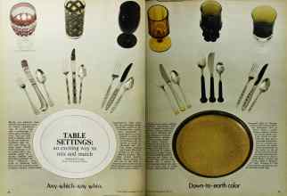 Better Homes & Gardens June 1972 Magazine Article: TABLE SETTINGS: an exciting way to mix and match