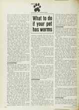 Better Homes & Gardens October 1972 Magazine Article: What to do if your pet has worms