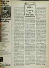 Better Homes & Gardens October 1972 Magazine Article: Manejando en Méjico Driving in Mexico