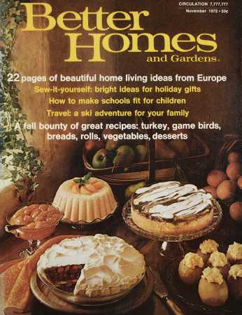 Better Homes & Gardens November 1972 Magazine Cover