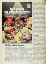 Better Homes & Gardens November 1972 Magazine Article: Kitchen lighting pointers