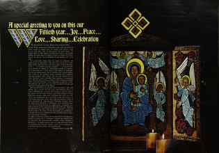 Better Homes & Gardens December 1972 Magazine Article: A special greeting to you on this our Fiftieth year...Joy...Peace Love...Sharing...Celebration