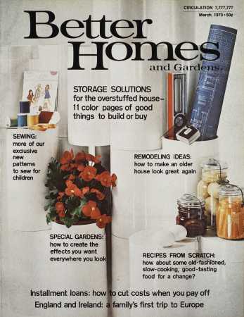 Better Homes & Gardens March 1973 Magazine Cover