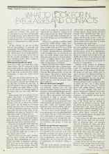 Better Homes & Gardens March 1973 Magazine Article: WHAT TO LOOK FOR IN EYEGLASSES AND CONTACTS
