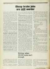 Better Homes & Gardens November 1973 Magazine Article: Driving: when 20/20 vision isn't enough