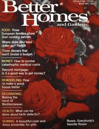Better Homes & Gardens March 1974 Magazine Cover