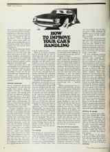 Better Homes & Gardens March 1974 Magazine Article: HOW TO IMPROVE YOUR CAR'S HANDLING
