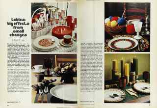 Better Homes & Gardens April 1974 Magazine Article: tables: big effects from small changes
