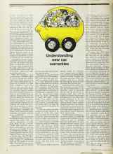 Better Homes & Gardens May 1974 Magazine Article: Understanding new car warranties